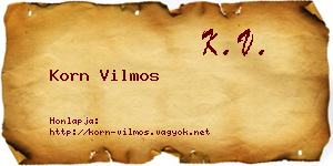 Korn Vilmos névjegykártya