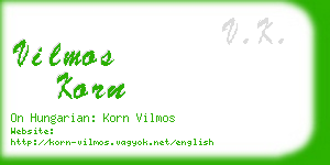 vilmos korn business card